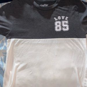 Gray and white shirt